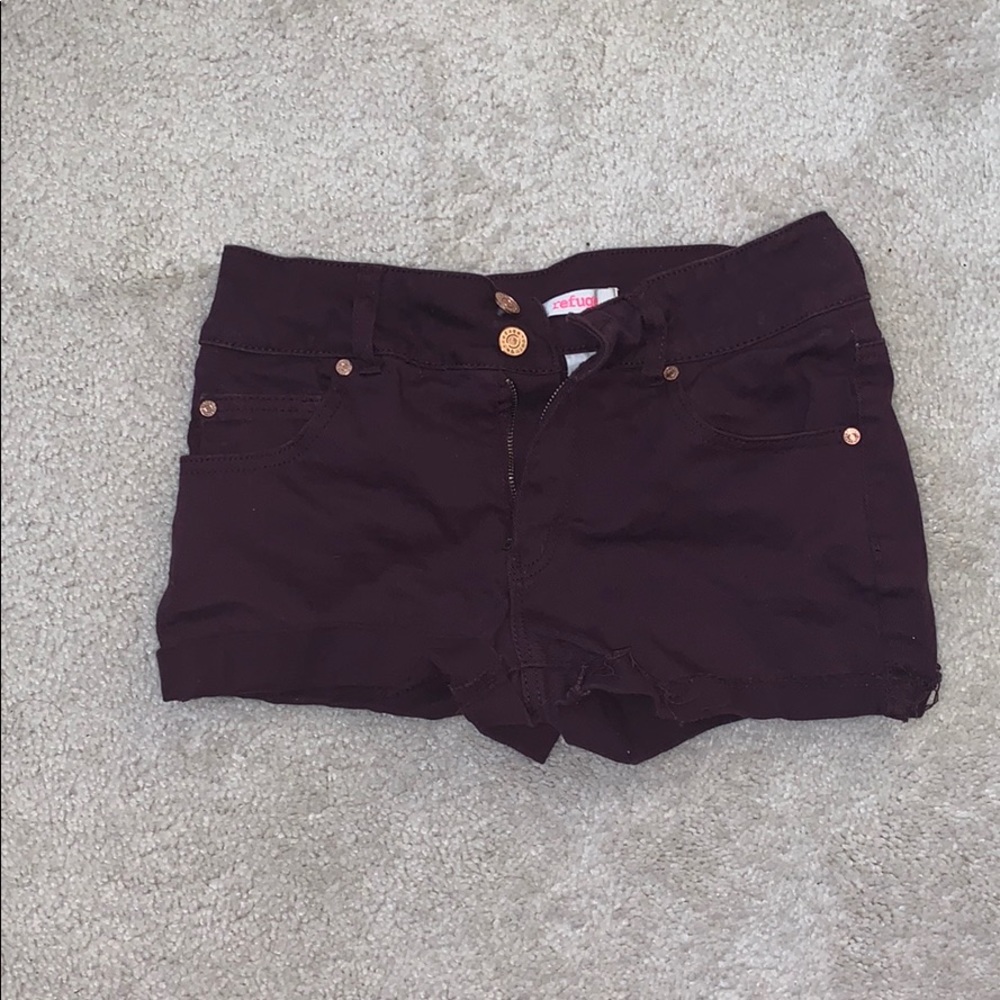 Burgundy high waisted shorts